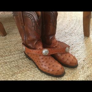 Lucchese Full Quill Ostrich Boots size 8